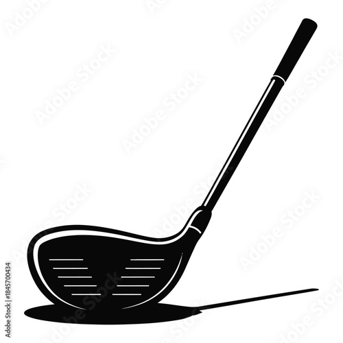 Golf club silhouette vector illustration with minimalist style, emphasizing the elegance and precision of golf, perfect for athletic graphics, logos, and flat vector artwork