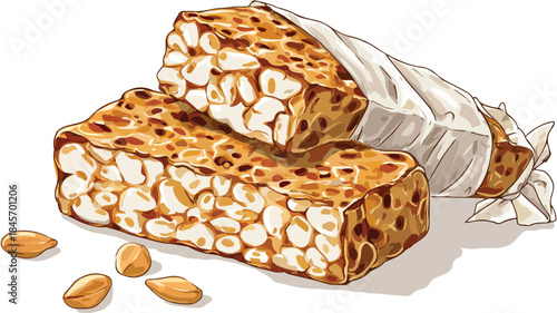 Professional Tempeh Vector Illustration with Outline for Graphic Design Projects