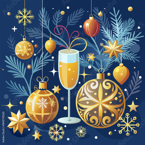 christmas background with balls