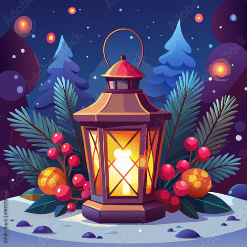 christmas lantern with candle