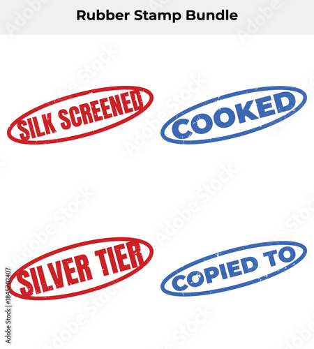 Distressed Oval Stamp Collection Silk Screened, Cooked, Silver Tier, Copied To