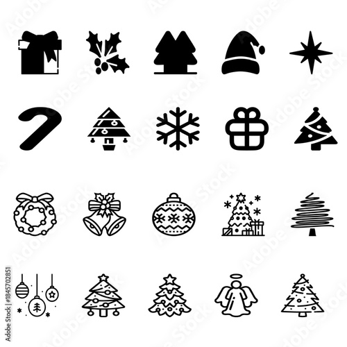 set of christmas icons