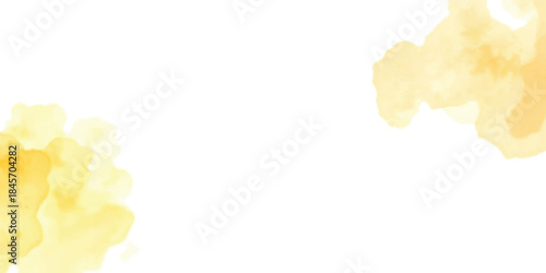 Abstract yellow 26 january watercolor wash background with white copy space. Indian republic day banner or poster 