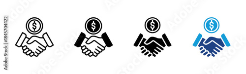 Business icon set multiple style collection