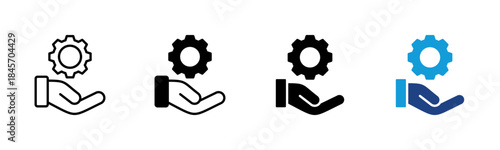 Services icon set multiple style collection