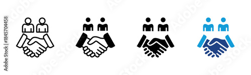 Agreement icon set multiple style collection