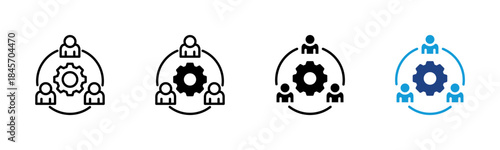 Collaboration icon set multiple style collection