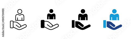 Recruitment icon set multiple style collection
