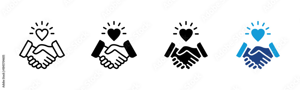 Fototapeta premium Relationship icon set multiple style collection