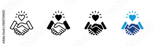 Relationship icon set multiple style collection