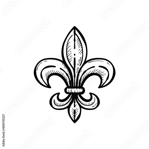 Fleur-de-lis hand drawn - vector icon