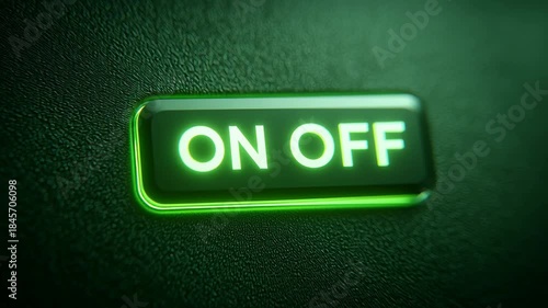 Illuminated On Off Button - A Close-Up View.