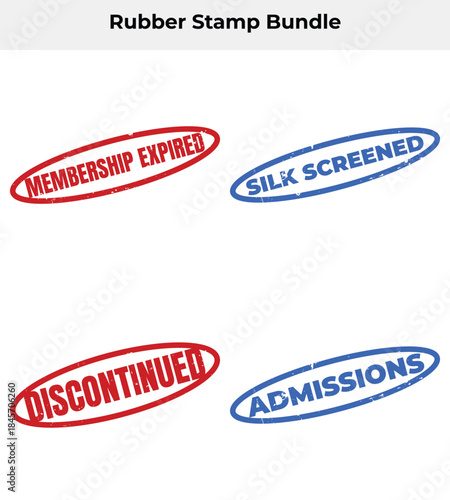 Oval Stamps Design with Membership Expired, Silk Screened, Admissions