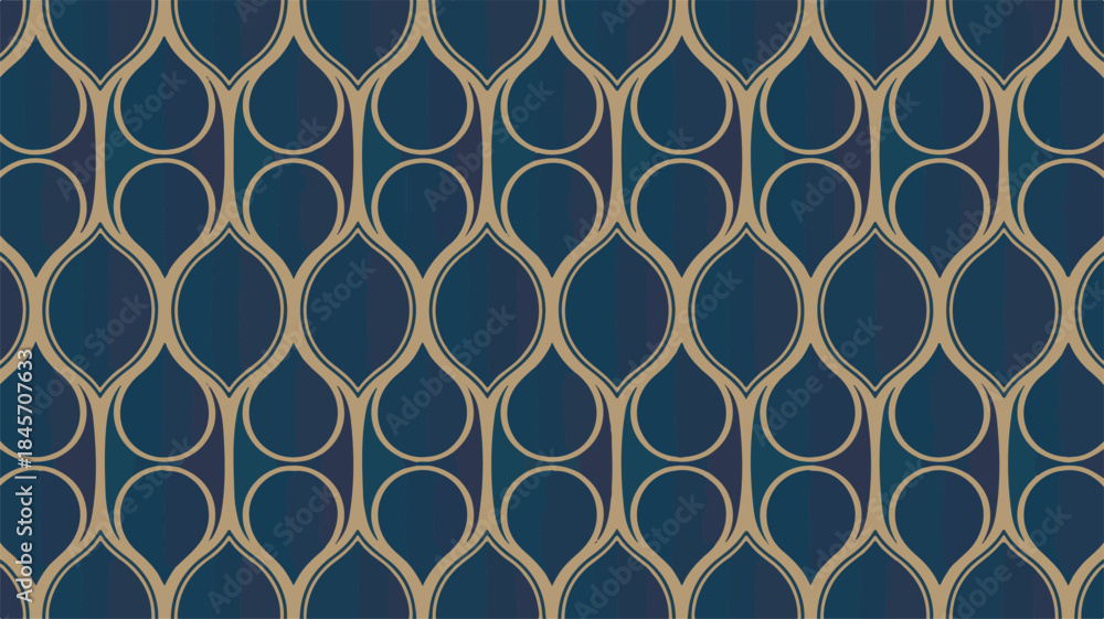 Fototapeta premium Blue gold luxury seamless abstract background 