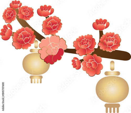 Plum Blossom Branch Lantern Decor