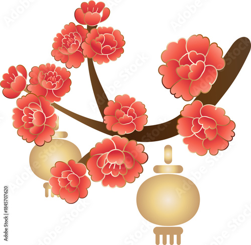 Plum Blossom Lantern Accent