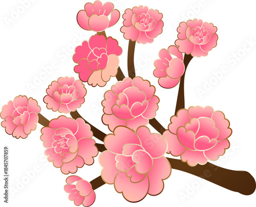 Pink Plum Blossom Decorative Branch