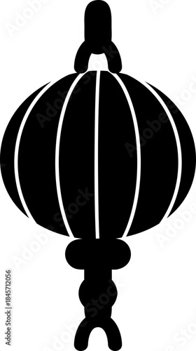 Black Ribbed Lantern Shape