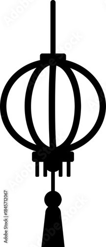 Black Hanging Lantern Outline
