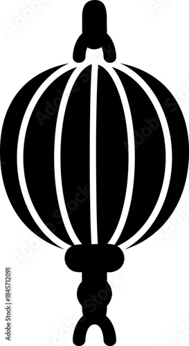 Black Vertical Rib Lantern