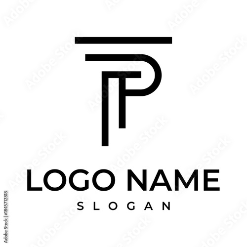 Letter P Pillar Logo