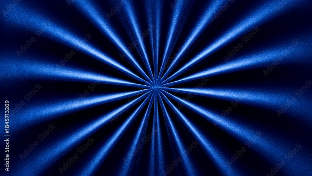 Obraz premium Vibrant blue light rays emanating from a central point in a dark background