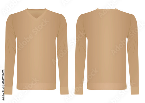 V neck cardigan. vector illustration