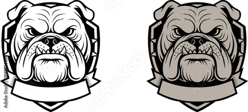 Bulldog head illustration isolated on a white background