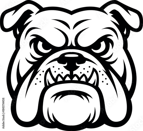 head of a bulldog. Bulldog head illustration isolated on a white background