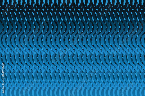 Blue abstract repeating ribbons pattern for background design and digital art projects