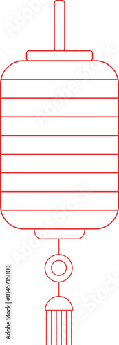 Striped Hanging Chinese Lantern Line Icon