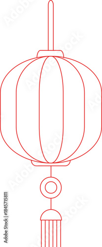 Round Chinese Line Lantern Hanging Decoration