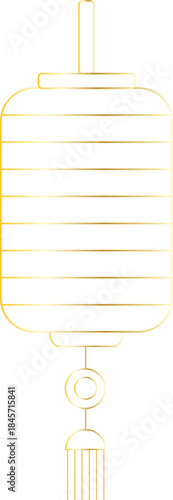 Striped Gold Chinese Lantern Line Icon