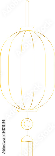 Chinese Gold Lantern With Floral Line