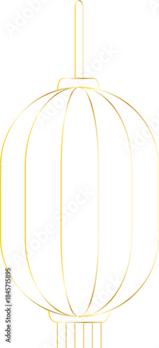 Tall Gold Chinese Lantern Hanging Symbol