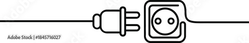 Electric plug and socket icon for power connection