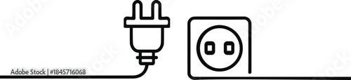 Electric plug and outlet icon for power connection