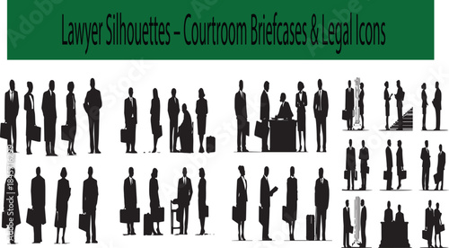 Lawyer Silhouettes – Courtroom & Legal Icons