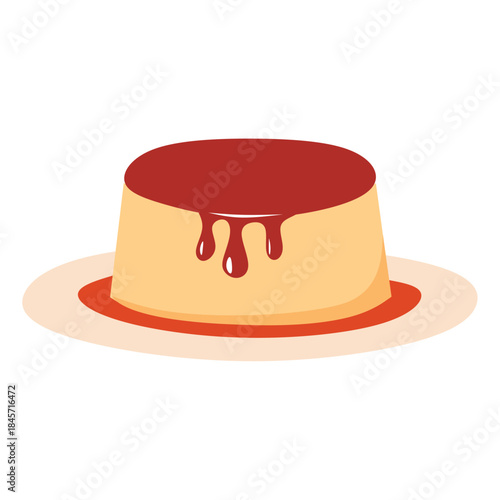 Crème Caramel Vector. Caramel Custard Vector Illustration. Perfect for dessert menus, bakery branding, food packaging, culinary blogs, posters, social media content, and sweet-themed design projects
