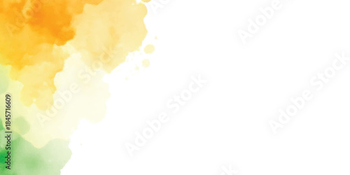Abstract indian watercolor 26 january  background in orange saffron and green colors. Indian republic day banner or poster 