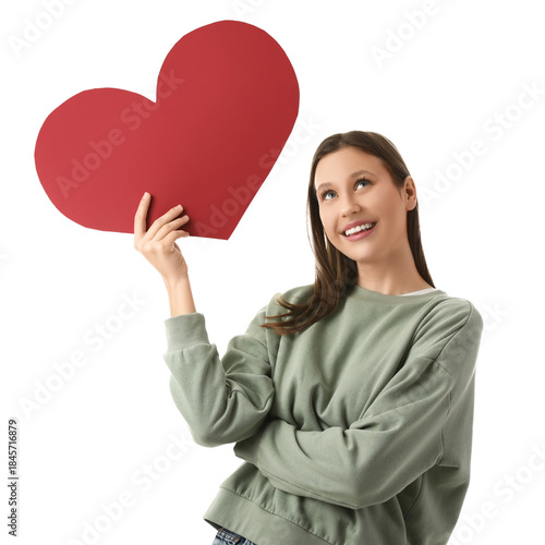 Young woman with big heart ...