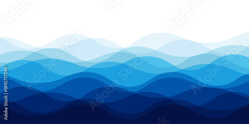 Sea waves layered vector background illustration and sea beach vector illustration.