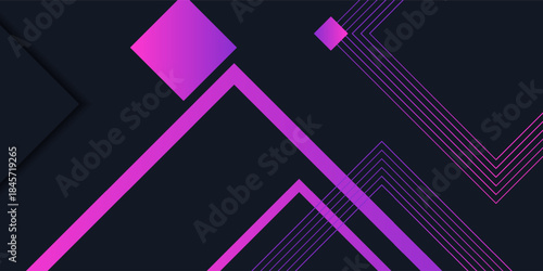 Abstract Neon Purple and Pink Geometric Background. futuristic technology concept