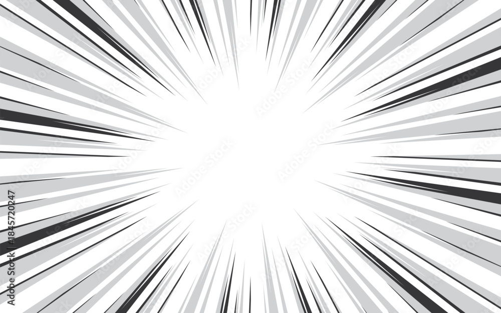 Naklejka premium Comic book action lines. Speed lines Manga frames. Cartoon background. Black and white vector retro illustration.