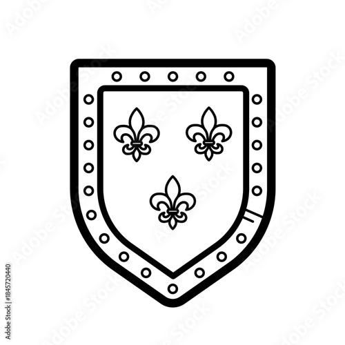 Medieval shield with division line vector icon