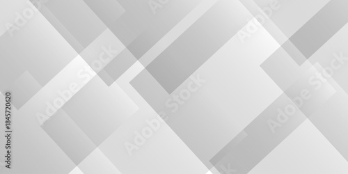 Abstract vector gray and white tech technology transparent square rectangle shape. seamless geometry paper triangle background. Space design concept. Decorative web layout template banner design.