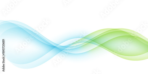 Abstract Green and Blue Wavy Lines Background. Fluid Flowing Water and Nature Pattern. Modern trendy design in Vector Illustration