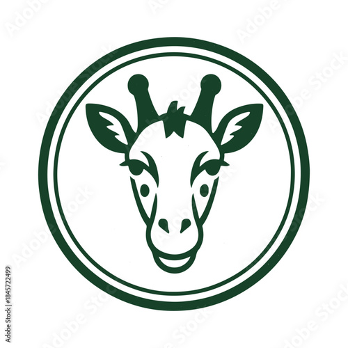 giraffe face icon logo seal vector on white background
Vector stamp icon