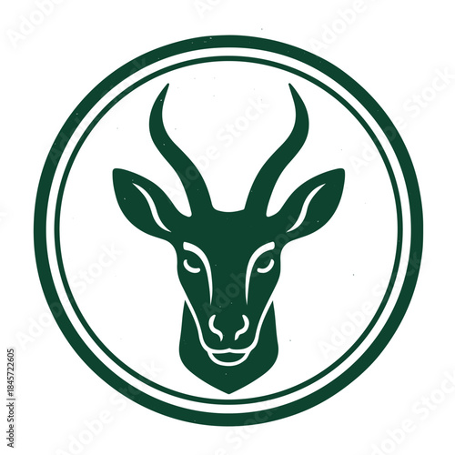 antelope face icon logo seal vector on white background
Vector stamp icon