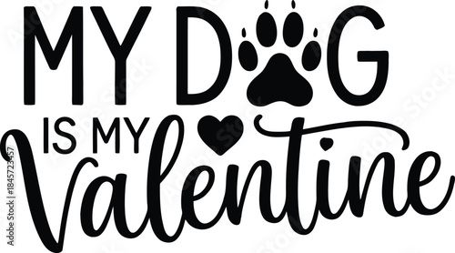 Heartfelt Valentine's Day message with dog paw print